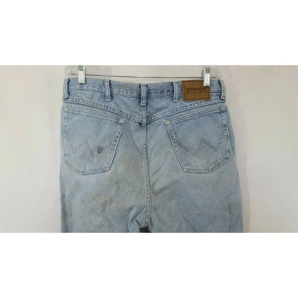 Thrashed Destroyed Faded Wrangler Jeans Size 36 x 38 Trashed Holes Stained - Picture 7 of 10